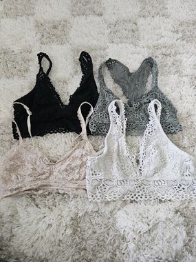 aerie Lace Bralette Set in Black, Green, Beige, White